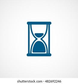 Sandglass Blue Flat Icon On White Background