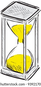 Sandglass cartoon sketch vector illustration