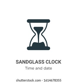 Sandglass clock glyph icon vector on white background. Flat vector sandglass clock icon symbol sign from modern time and date collection for mobile concept and web apps design.