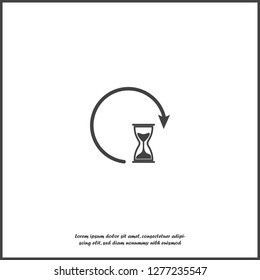  Sandglass clock icon. Flat image sandglasson white isolated background. Layers grouped for easy editing illustration. For your design.