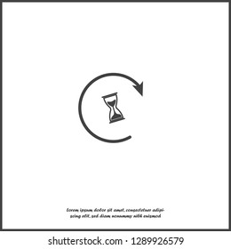  Sandglass clock icon. Flat image hourglass on white isolated background. Layers grouped for easy editing illustration. For your design.