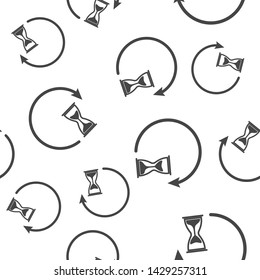 Sandglass clock icon. Flat image sandglass seamless pattern on a white background.