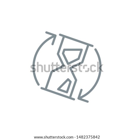 sandglass clock outline flat icon. Single high quality outline logo symbol for web design or mobile app. Thin line waiting logo. Gray wait clock icon pictogram isolated on white background
