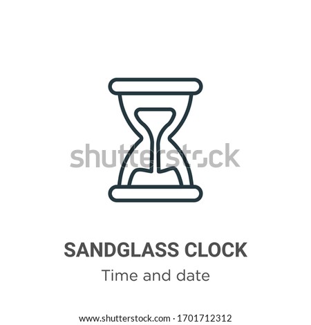 Sandglass clock outline vector icon. Thin line black sandglass clock icon, flat vector simple element illustration from editable time and date concept isolated stroke on white background