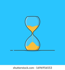Sandglass Clock Vector Icon Illustration. Hourglass Icon. Sand Timer