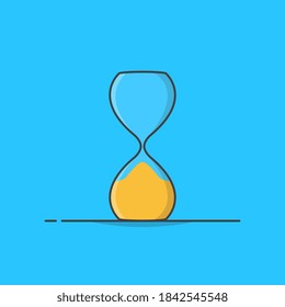 Sandglass Clock Vector Icon Illustration. Hourglass Icon. Sand Timer