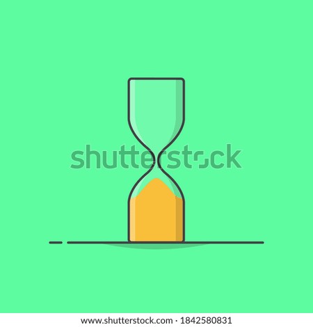 Sandglass Clock Vector Icon Illustration. Hourglass Icon. Sand Timer