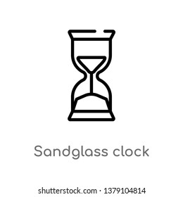 sandglass clock vector line icon. Simple element illustration. sandglass clock outline icon from time and date concept. Can be used for web and mobile