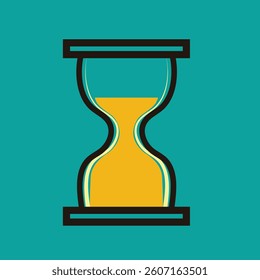 Sandglass clock. watch. clock. Hourglass icon in flat style. Sandglass vector. Sand clock sign business concept. Pixiphix