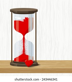 Sandglass design of love concepts 