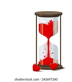 Sandglass design of love concepts on white background