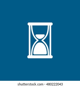 Sandglass Flat Icon On Blue Background