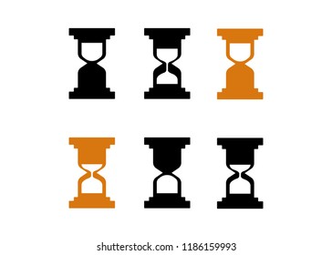 Sandglass flat icons vector. Sandglass animation frames. Time hourglass