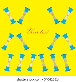 Sandglass. Greeting card. Vector illustration.