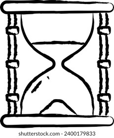 Sandglass hand drawn vector illustration