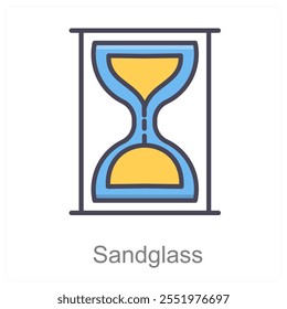Sandglass and hourglass icon concept