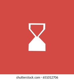 sand-glass icon. sign design. red background