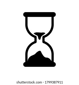 Sandglass icon time flat design history second old object and sand clock hourglass timer hour minute watch countdown.