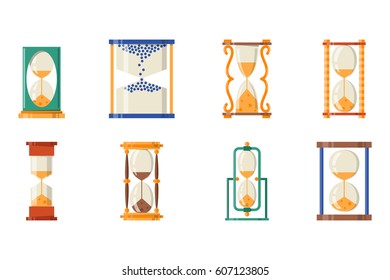 Sandglass icon time flat design history vector illustration.