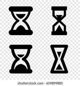 Sandglass icons set. set of 4 sandglass filled icons such as