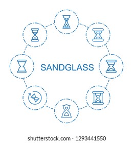 sandglass icons. Trendy 8 sandglass icons. Contain icons such as hourglass. sandglass icon for web and mobile.