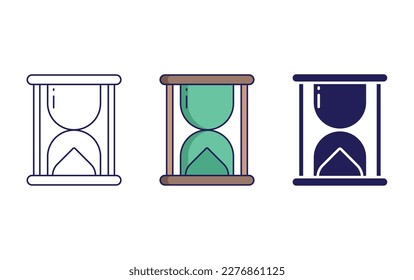 Sandglass outline and solid vector icon