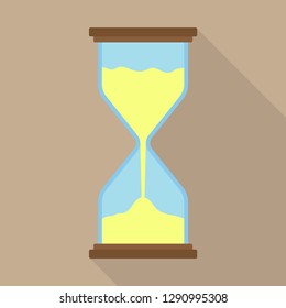 sandglass with shadow icon. flat design