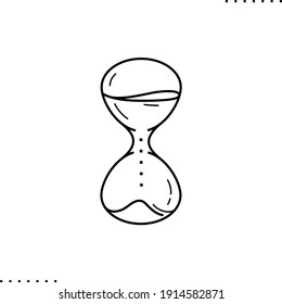 Temporizador de cristal de arena, reloj de arena con icono de vector de envío en contorno