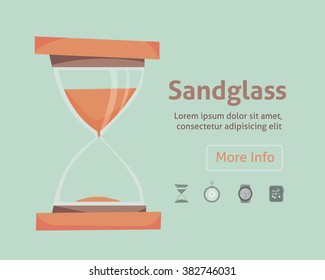 sandglass vector icon. eps 10. clock set