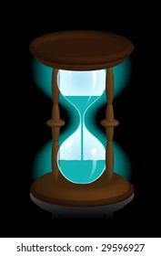 Sand-glass with water and Illumination. Vector. Without mesh.