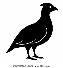 sandgrouse bird silhouette vector icon on white background