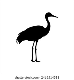 Sandhill crane silhouette isolated on white background. Crane bird icon vector illustration design.