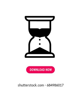 Sandhour vector icon, The outlined symbol of a sandglass. Simple, modern flat vector illustration for mobile app, website or desktop app   