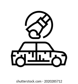 sanding of car line icon vector. sanding of car sign. isolated contour symbol black illustration