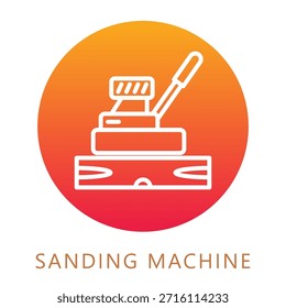 Icono de relleno de gradiente de la máquina de lijar, mini ilustración relacionada con la carpintería, industria de la madera. Uso Para El Concepto Moderno, Ui, Web Ux Y Desarrollo De App.