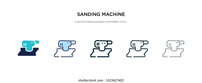 sanding machine icon in different style vector illustration. two colored and black sanding machine vector icons designed in filled, outline, line and stroke style can be used for web, mobile, ui