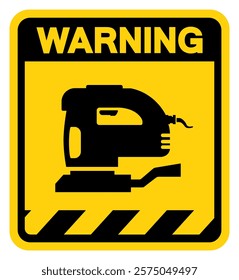 Sanding Machine Warning Sign, Vector Illustration, Isolate On White Background Label.EPS10