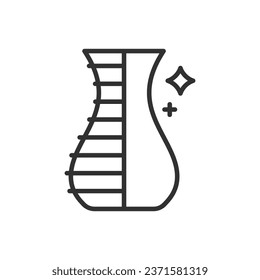 Sanding the object after printing on a 3d printer, linear icon. Line with editable stroke