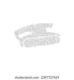 The sanding symbol filled with black dots. Pointillism style. Vector illustration on white background