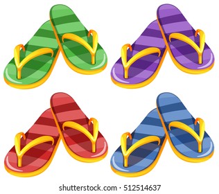 Sandles in four different colors