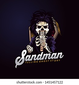 Sandman Gost Bone horror mascot logo