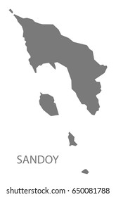 Sandoy map grey illustration silhouette