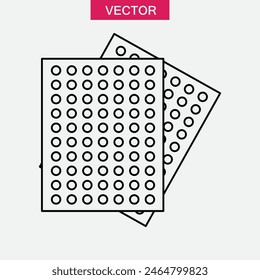 Sandpaper line icon, vector flat liner illustration for web and app on white background..eps