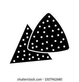 Sandpaper Triangle Flat Icon. Black & White Illustration Of Sanding Abrasive Paper With Grit Texture. Glasspaper Pads. Isolated Objects