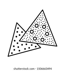 Sandpaper triangle line icon. Black & white illustration of sanding abrasive paper with holes. Glasspaper pads. Isolated objects