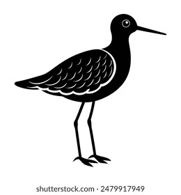 Sandpiper Bird Silhouette Vector Illustration