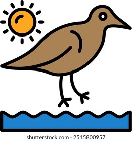 Sandpipers Vector Icon Design Symbol