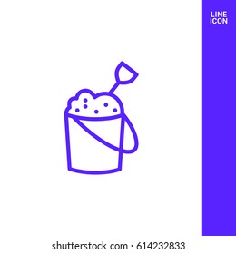 Sandpit childhood line vector icon