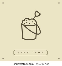 Sandpit childhood line vector icon