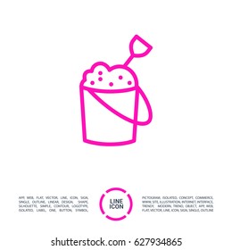 Sandpit childhood line vector icon